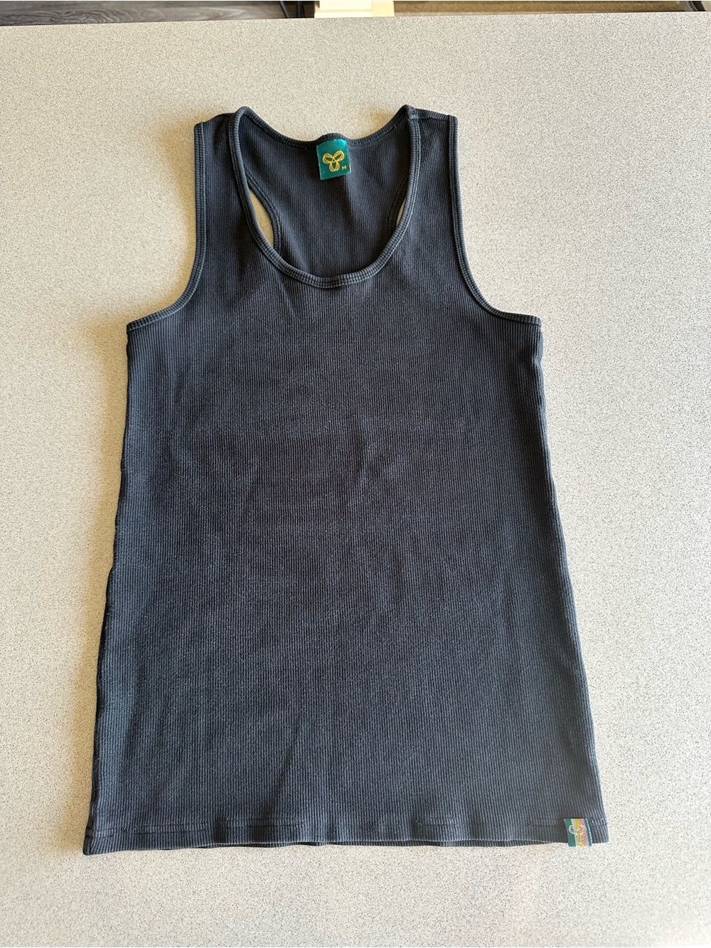 2010s Era TNA Black Ribbed Racerback Tank Top
